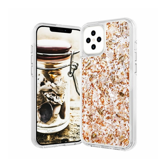 Comiracle iPhone 11 Pro Case Nature Sliver Shells Phone Case Handmade Sparkly Phone Case Shockproof Clear Cover