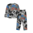 thumbnail image 2 of Kll Video Game Print Women'S Long Sleeve Pajamas With Pants Sleepwear Loungewear 2 Set-Medium, 2 of 9