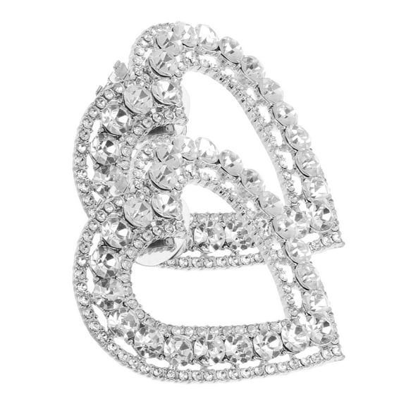 OUNONA 1 Pair Heart Rhinestone Wedding Shoe Clips Sparkly Crystal Shoe Buckle Shoes Decoration Flat Shoes Heel Anklet Shoes Embellishment For Women Bride Party Prom Wedding