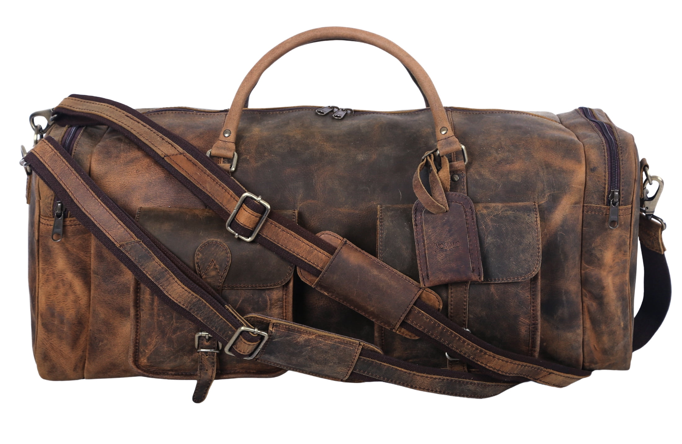KomalC 28 inch Duffel Bag Travel Sports Overnight Weekend Leather Duffle Bag for Gym Sports Cabin Holdall bag