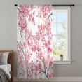 thumbnail image 3 of Spring Peach Flowers Sheer Curtains 63 Inches Long, Pink Botanical Floral Leaves Branch Light Filering Curtains, Breathable Simi Curtain Privacy Drapes for Living Room Bedroom Window Treatment, 3 of 9