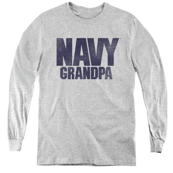 Navy - Grandpa - Youth Long Sleeve Shirt - Large