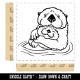 thumbnail image 2 of Mom Sea Otter and Baby Mother's Day Self-Inking Rubber Stamp Ink Stamper - Blue Ink - Large 1-1/2 Inch, 2 of 7