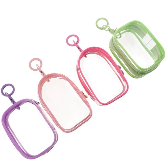 ADDHAT 4Pcs Clear Toiletry Bag Figure Bag Assorted Color Portable Collectibles Use