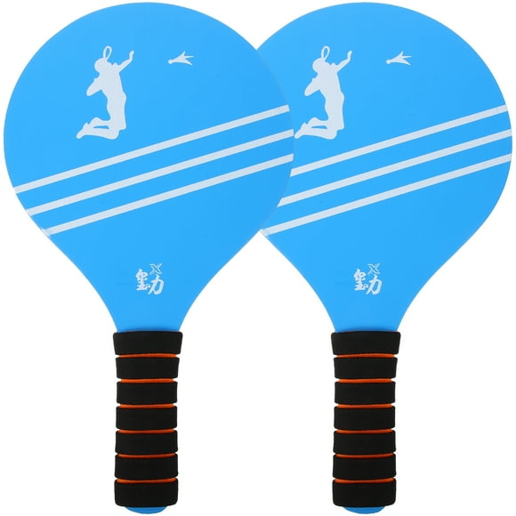 Miangastore Wood Badminton Paddles for Playing Use Light and Portable with Anti Skid Handle Blue Color