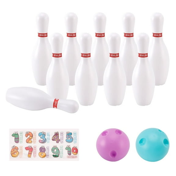 12 Pcs Bowling Set Indoor Outdoor Games for Kids Lawn Bowling Games with Bowling Ball and Bowling Pins for Kids Adults Birthday Party Sports Yard Motor Skill