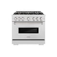 thumbnail image 2 of ZLINE 36 in. 5.2 cu. ft. Classic Gas Range with Convection Gas Oven in DuraSnow Stainless Steel with 6 Brass Burners (CGRS-BR-36), 2 of 2