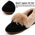 thumbnail image 4 of Knivor Cozy Moccasin Slippers for Women Metal Slip On Warm Fluffy Slippers Closed Toe Fashion Loafers Slippers for Indoor Outdoor House Shoes, 4 of 9