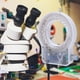 thumbnail image 4 of Anillo de luz para microscopio con brillo ajustable de 60 LED para microscopio estéreo, enchufe estadounidense de 110 a 240 V, 4 of 8