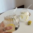 thumbnail image 2 of Taza de cristal Ins, vaso resistente al calor, vajilla transparente para té, jugo, leche, café, vasos de agua para el hogar, taza a rayas de 410/650/530ml, 2 of 5