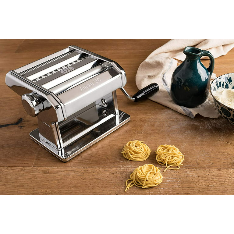 MARCATO Made in Italy Atlas 150 Classic Manual Pasta Machine, Chrome Steel.  Makes Lasagne, Fettuccine & Tagliolini.