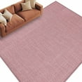 thumbnail image 2 of Nude Pink 8x10 Area Rugs, Farmhouse Burlap Solid Pink Color Modern Linen Texture Non-Skid Rubber Backing Large Rectangle Rugs - Living Room Bedroom Home Office, Indoor Floor Mat Carpets Washable Rug, 2 of 9