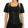 thumbnail image 5 of FALEXO Women Sweat Neoprene Waist Trainer Vest Short sleeve Slimming Sauna Vest Tummy Control Body Shaper for Weight Loss, 5 of 8