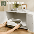 thumbnail image 5 of TIMHAKA Cat Litter Box Enclosure, Multi-Functional Hidden Cat Litter Box Furniture Cabinet, White, 5 of 9