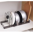 thumbnail image 3 of AMERTEER Expandable Pot and Pan Organizers Rack 7 Adjustable Dividers Pans and Pots Lid Organizer Rack Holder for Kitchen Pantry Cabinet White, 3 of 6