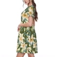 thumbnail image 2 of Hirioo Lilies Flowers for Short Sleeve Dress Women's Short Sleeve Dress with Pockets, 2 of 6