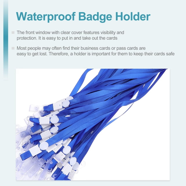 KALLORY 50Ud Lanyard Para Certificados En Azul Fácil De Usar Y Seguro Para Oficina Y Exhibiciones