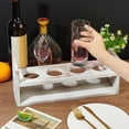 thumbnail image 3 of Beer Flight Board Holds 4 Glass White Wood Shot Glass Holder Rack Rectangle Beer Sampler Tray Flight Paddle Shot Glass Serving Tray for Beer Tasting Bar Home Parties (Slot: 2.2inch) White Wood, 3 of 7