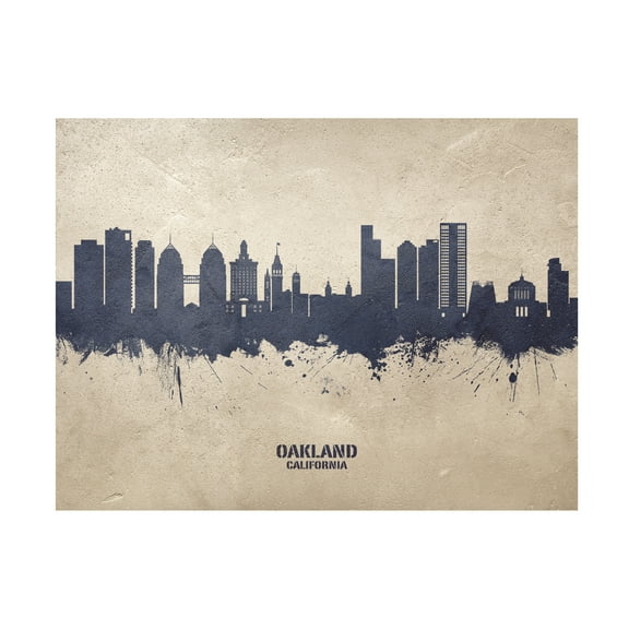 Michael Tompsett 'Oakland California Skyline Concrete' Canvas Art