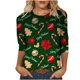 thumbnail image 2 of Puntoco Moda Mujer Chriatmas Impreso Camiseta 3/4 Mangas Blusa Cuello Redondo Casual tops Puntoco Puntoco-574, 2 of 4
