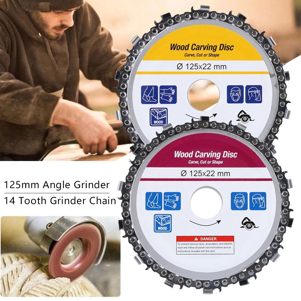 5 Inch Grinder Disc and Chain 14 Tooth Abrasive Cut Chain Wood Carving