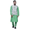 thumbnail image 1 of Atasi Traditional Mens Dupion Silk Kurta Pajama Set With Nehru Jacket Men Wear, 1 of 3
