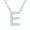 E, variant on K-KED Micro Pave 1.4mm Round Moissanite A-Z Initial Alphabet Necklace Sterling Silver
