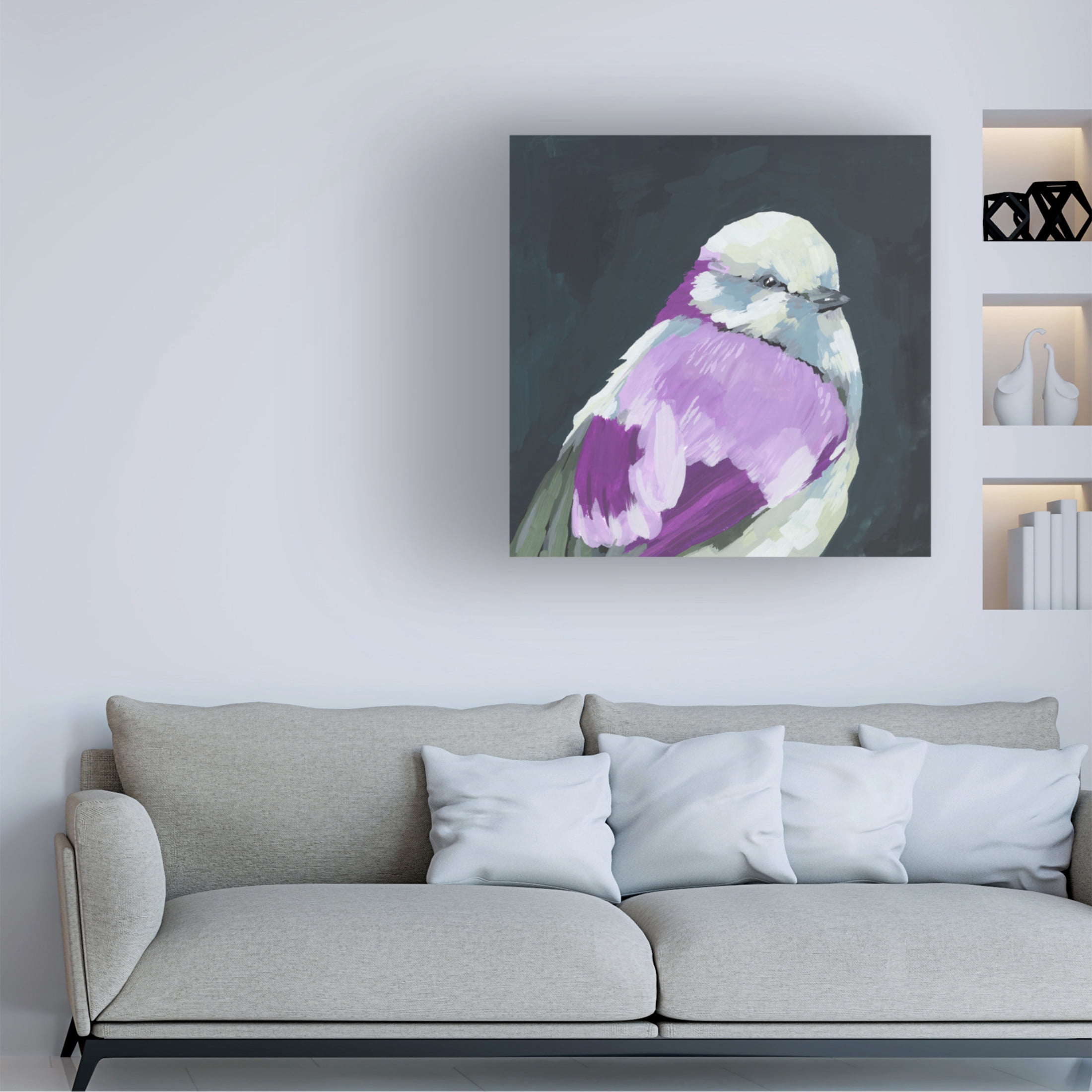 Canvas Wall Art - Melissa Wang 'Vivid Bird IV' Wall Art for Living Room, Bedroom, or Office Décor by Trademark Fine Art - 24 x 24 Inches