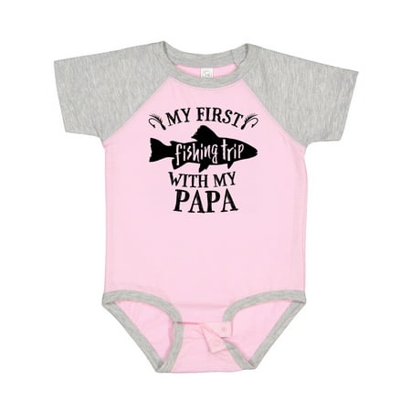 

Inktastic My First Fishing Trip with My Papa Gift Baby Boy or Baby Girl Bodysuit