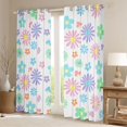 thumbnail image 2 of jejeloiu Colorful Daisy Blossom Black Out Curtains,Kawaii Cute Flowers Curtains Pack of 2 (42x63 Each),Cartoon Floral Bedroom Curtains For Kids,Microfiber Bedroom Decor, 2 of 6