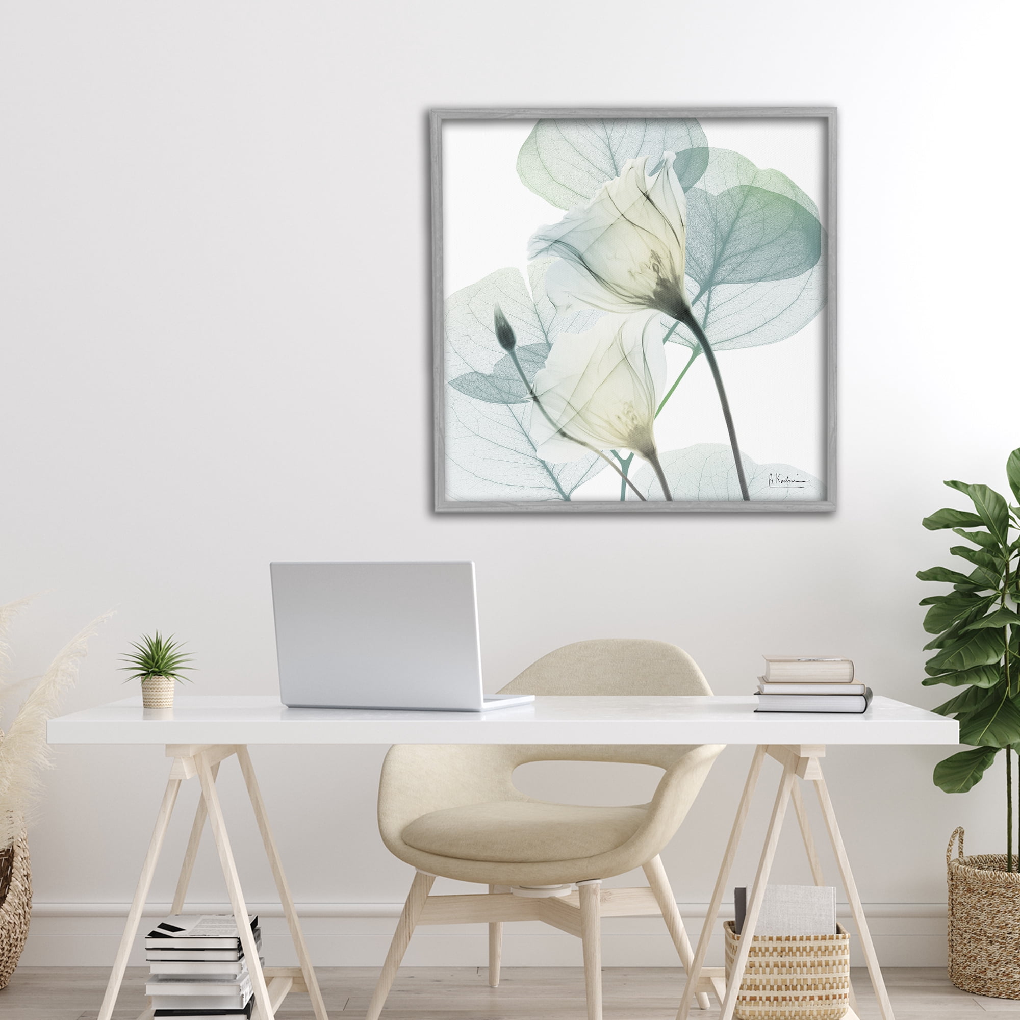 Stupell Industries Divine Fate Petals Gray Framed Giclee Art, design by Albert Koetsier