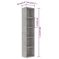 thumbnail image 4 of vidaXL Book Cabinet Concrete Grey 40x30x189 cm Engineered Wood, 4 of 5