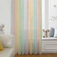 thumbnail image 6 of Colorful Striped Sheer Curtains 84 Inches Long, Farmhouse Vertical Striped Burlap Rustic Light Filering Curtains, Breathable Simi Curtain Privacy Drapes for Living Room Bedroom Window Treatment, 6 of 9