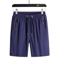 thumbnail image 3 of Men's Plus Size Ice Silk Stretch Shorts, Summer Loose Sports & Recreation Shorts, Breathable Workout Running Quick Dry Shorts, 3 of 10