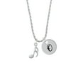 thumbnail image 2 of Delight Jewelry Silvertone Sixteenth Note Silvertone Script Initial Disc - O - Charm Necklace, 20"+3", 2 of 4