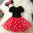 thumbnail image 2 of Ensemble de Robe Princesse en Tulle à Manches Courtes avec Bandeau Minnie Mouse pour Filles, 2 of 4