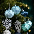 thumbnail image 6 of Blue‑Silver Christmas Tree Ornament Set 62 Pack, Shatterproof Plastic Baubles, Snowflake, Star and Leaf Hanging Decorations for Holiday Party Decor, 6 of 6