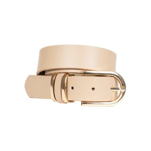 Time and Tru Women's Buckle Belt, Faux Leather with Mixed Material