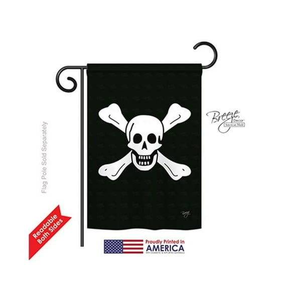 Breeze Decor 57038 Pirate Richard Worley 2-Sided Impression Garden Flag - 13 x 18.5 in.