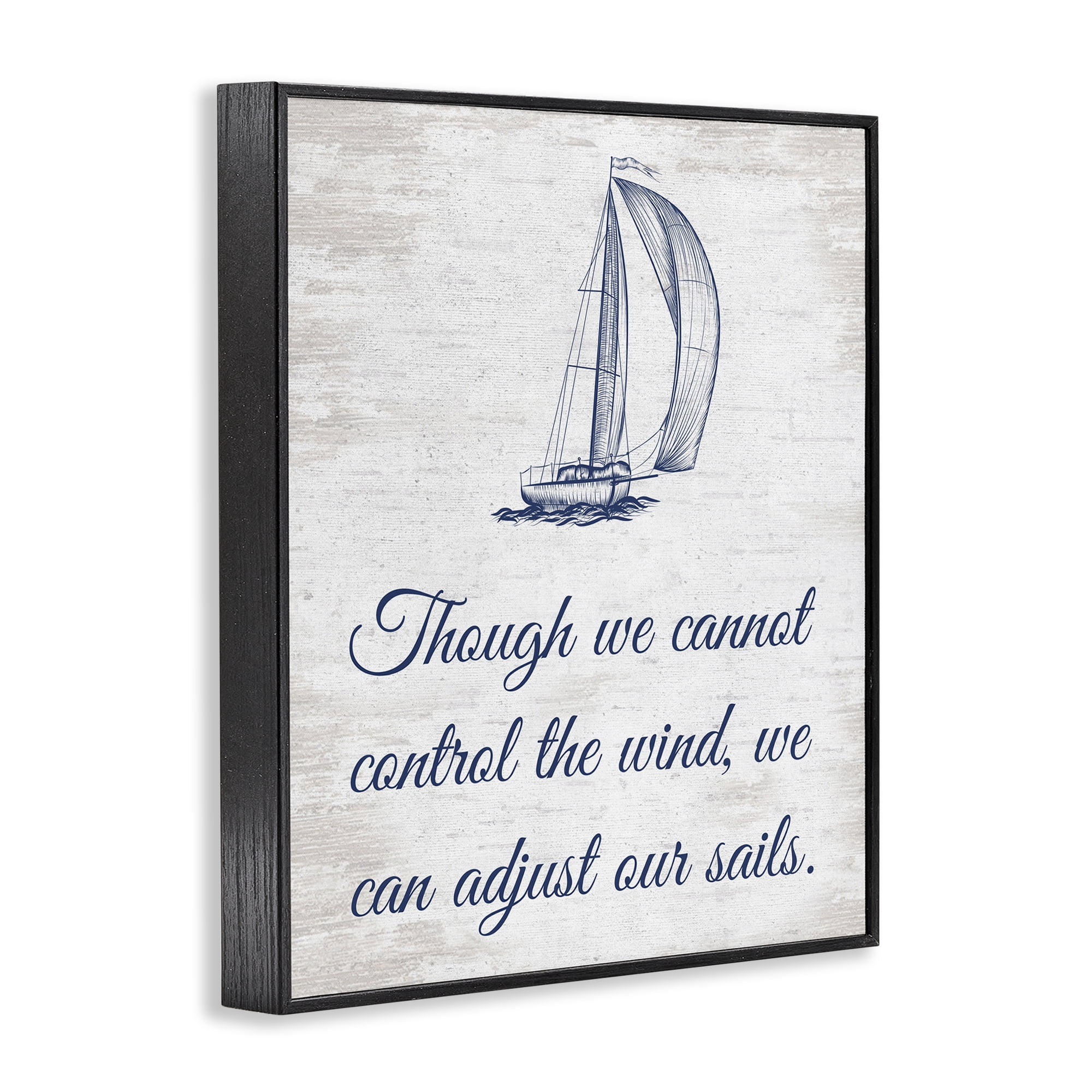 Stupell Industries Adjust Our Sails Transportation Painting Black Framed Art Print Wall Art, 24 x 30