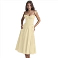 thumbnail image 2 of Vestido Bohemio de Verano para Mujer, Estilo Midi con Corsé, Informal, con Tirantes Finos y Cordones, Estilo Fluido Amarillo L, 2 of 7
