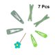 thumbnail image 3 of 7 horquillas con forma de X de flores de colores, pinzas para el pelo sencillas para niñas (verde), 3 of 5