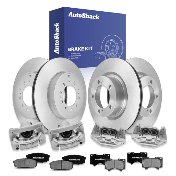 AutoShack Front Vented & Rear Vented Brake Rotors Ceramic Pads Calipers 16-PC Brake Kit Replacement for 2007-2016 Toyota Tundra 2008-2016 Toyota Sequoia