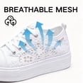 thumbnail image 3 of CHICVOMEY Sneakers for Women Fashion Thick Soled Lace Up Breathable Tennis Shoes Lightweight Comfortable for Summer Walking Work Beach Casual, 3 of 7