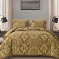 thumbnail image 1 of Juego de edredón WONGS BEDDING Gold King Size 7 piezas de microfibra, 1 of 9