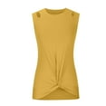 thumbnail image 5 of Timegard Tank Tops for Women Crewneck Sleeveless Front Knot Cutout Top Summer Dressy Casual Slim Tee, 5 of 6