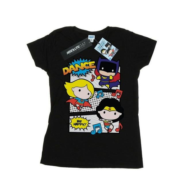 DC Comics T-Shirt en Coton de Danse Chibi Super Friends pour Femmes