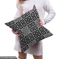 thumbnail image 4 of Ambesonne Geometric Fabric by the Yard Upholstery, Trapped Quadrangular, 3 Yards, Black Grey and White, 4 of 4