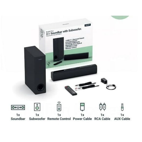 Barra DE Sonido CON Subwoofer Majority Bowfell 2.1 Canales