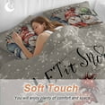 thumbnail image 4 of Christmas Cute Bedding Duvet Cover Set Queen Size 4 Pieces Snowman Grey Texture Soft Twill Plush Quilt Cover, Include 1 Duvet Cover 1 Flat Sheet And 2 Pillow, 4 of 7